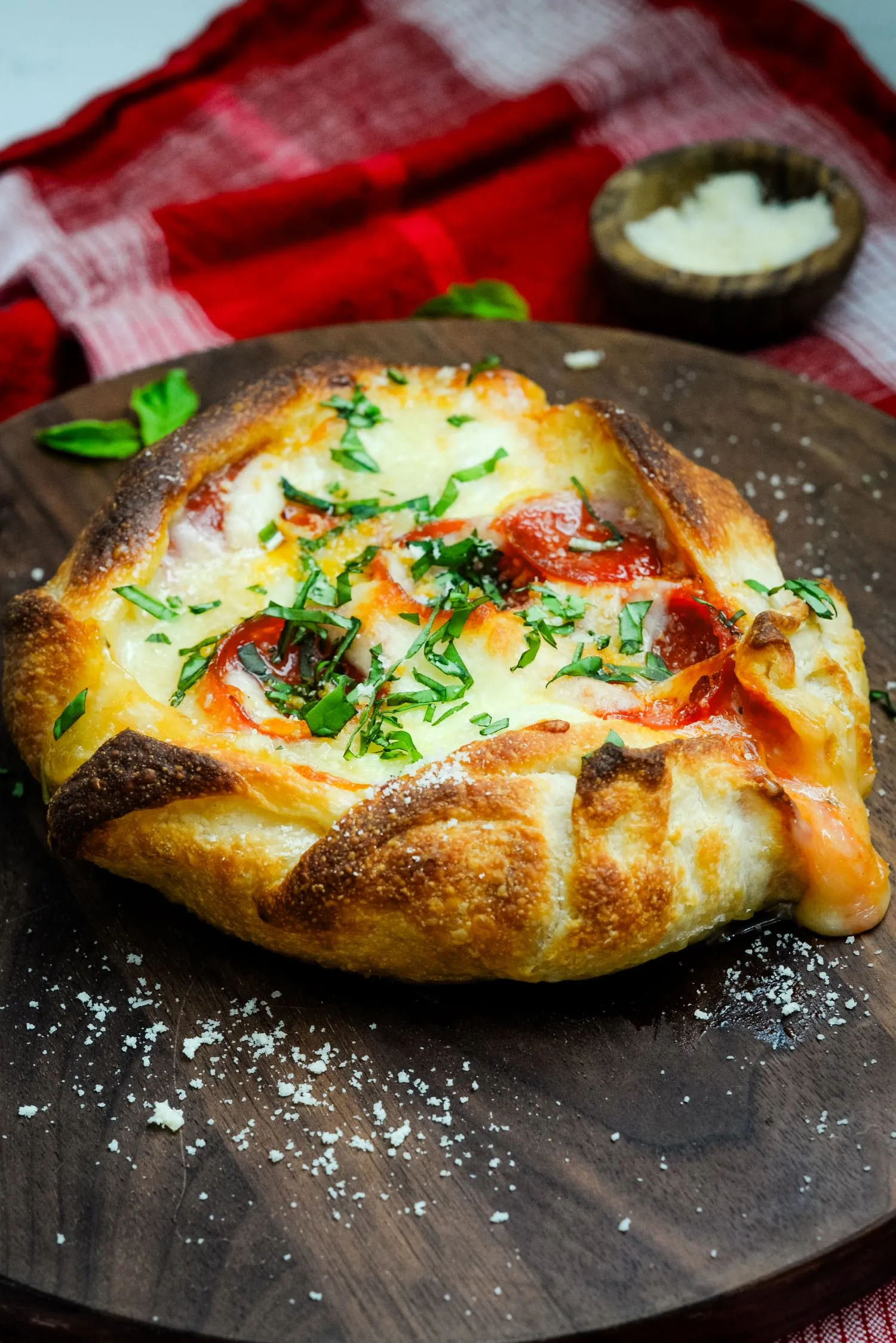 Stuffed brie cheese pizza