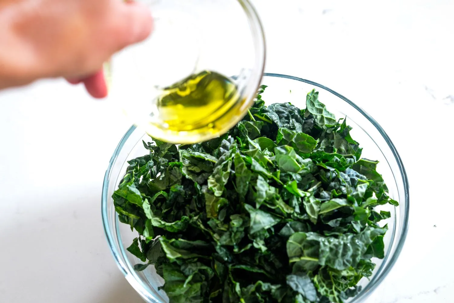 Kale tossed in olive oil